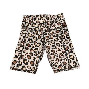 Adrienne Vittadini Leopard Print Biker Shorts